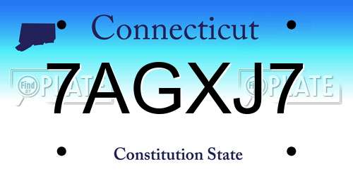 7AGXJ7 Connecticut License Plate