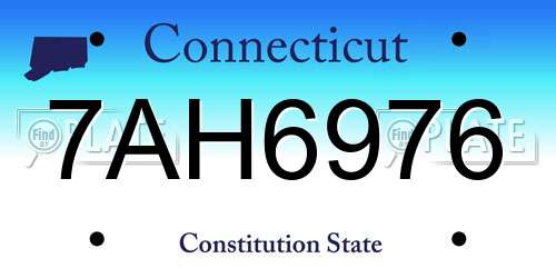 7AH6976 Connecticut License Plate