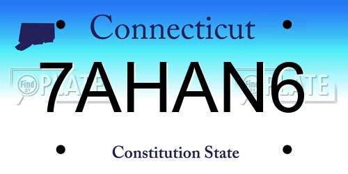 7AHAN6 Connecticut License Plate