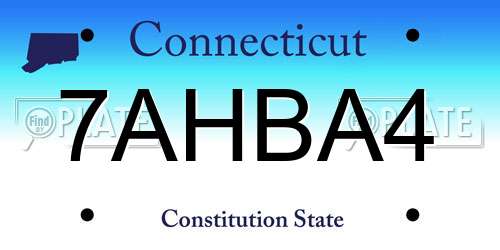 7AHBA4 Connecticut License Plate