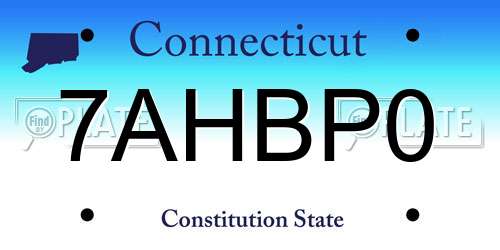 7AHBP0 Connecticut License Plate