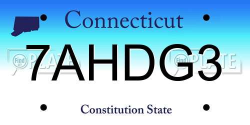 7AHDG3 Connecticut License Plate