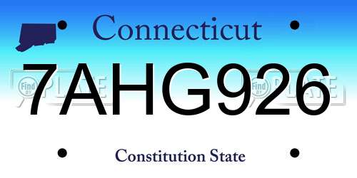 7AHG926 Connecticut License Plate