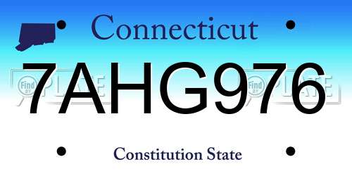 7AHG976 Connecticut License Plate