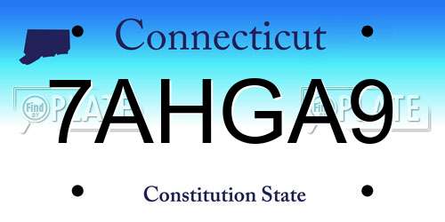 7AHGA9 Connecticut License Plate