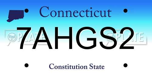 7AHGS2 Connecticut License Plate