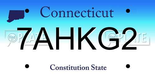 7AHKG2 Connecticut License Plate
