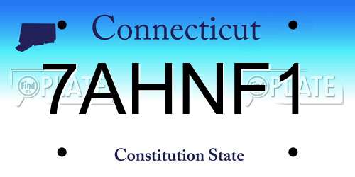 7AHNF1 Connecticut License Plate