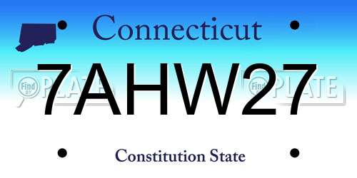 7AHW27 Connecticut License Plate