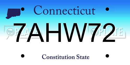 7AHW72 Connecticut License Plate