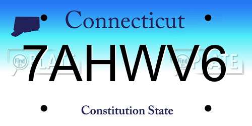 7AHWV6 Connecticut License Plate