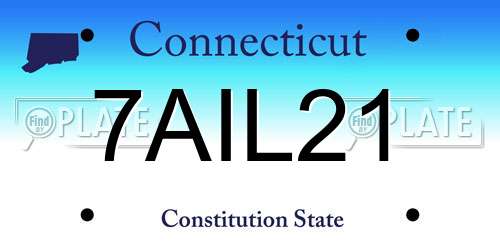 7AIL21 Connecticut License Plate