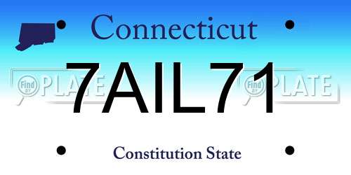 7AIL71 Connecticut License Plate