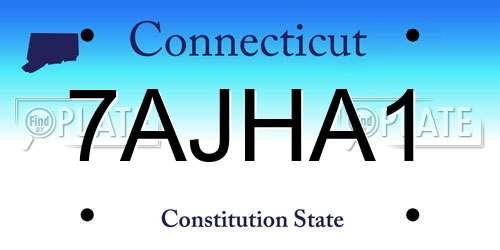 7AJHA1 Connecticut License Plate