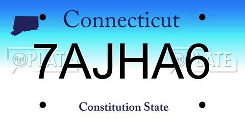 7AJHA6 Connecticut License Plate