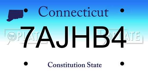 7AJHB4 Connecticut License Plate