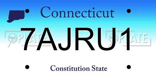 7AJRU1 Connecticut License Plate