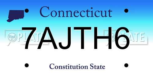 7AJTH6 Connecticut License Plate