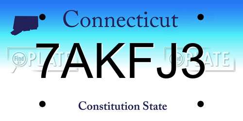 7AKFJ3 Connecticut License Plate