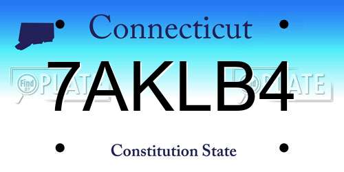 7AKLB4 Connecticut License Plate