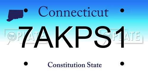 7AKPS1 Connecticut License Plate