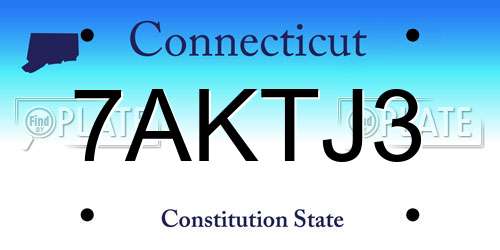 7AKTJ3 Connecticut License Plate