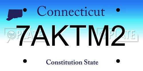 7AKTM2 Connecticut License Plate