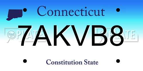 7AKVB8 Connecticut License Plate