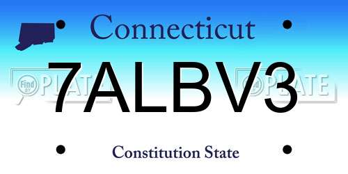 7ALBV3 Connecticut License Plate