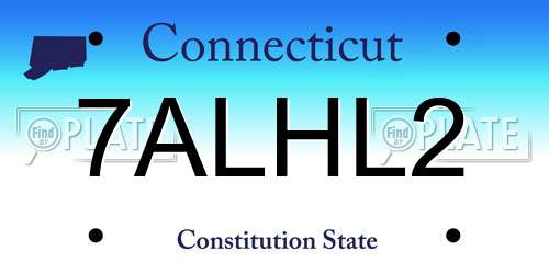 7ALHL2 Connecticut License Plate