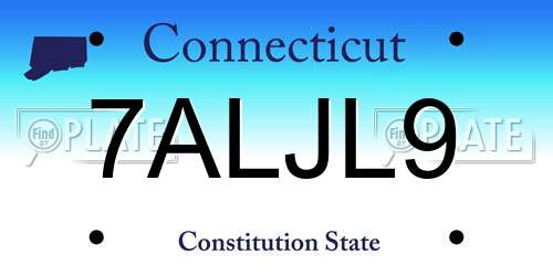 7ALJL9 Connecticut License Plate