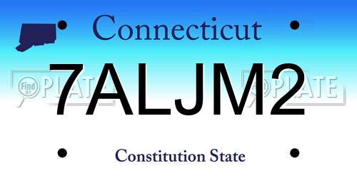 7ALJM2 Connecticut License Plate