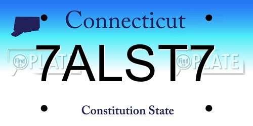 7ALST7 Connecticut License Plate