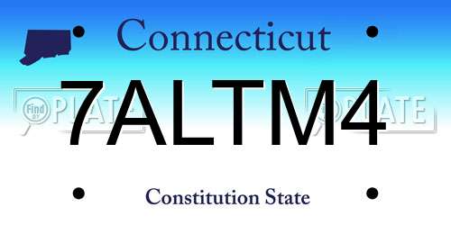 7ALTM4 Connecticut License Plate