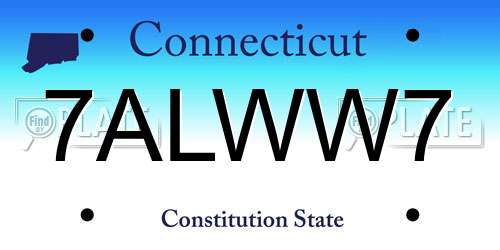 7ALWW7 Connecticut License Plate