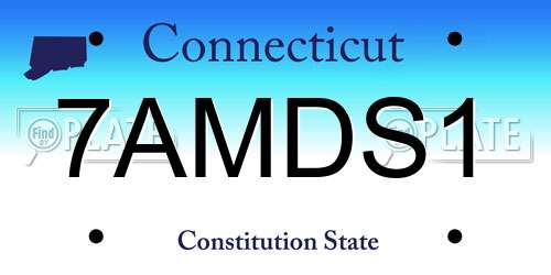 7AMDS1 Connecticut License Plate