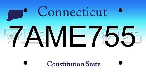 7AME755 Connecticut License Plate