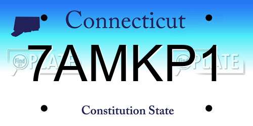 7AMKP1 Connecticut License Plate