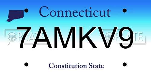 7AMKV9 Connecticut License Plate