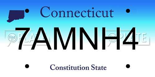 7AMNH4 Connecticut License Plate