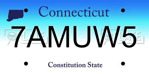 7AMUW5 Connecticut License Plate