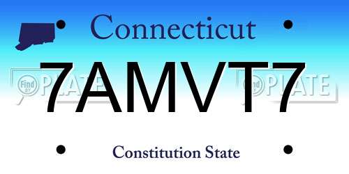 7AMVT7 Connecticut License Plate