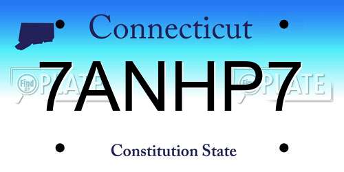 7ANHP7 Connecticut License Plate