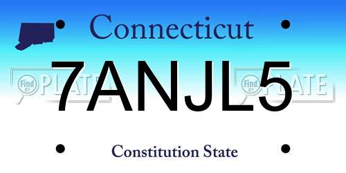 7ANJL5 Connecticut License Plate