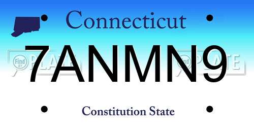 7ANMN9 Connecticut License Plate