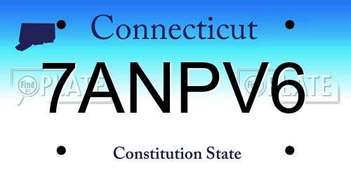 7ANPV6 Connecticut License Plate