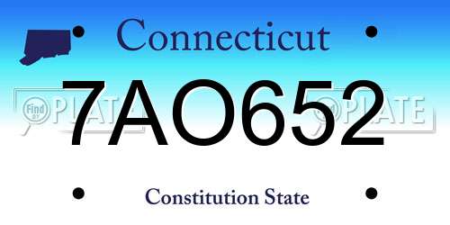 7AO652 Connecticut License Plate