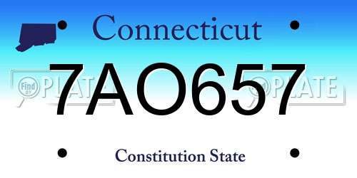 7AO657 Connecticut License Plate