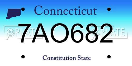 7AO682 Connecticut License Plate