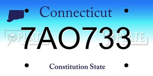 7AO733 Connecticut License Plate